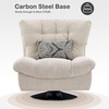 image:imageMCombo Swivel Accent Chair Modern Tufted Upholstered Armless Chairs Wide Seat Single Sofa Chair for Living Room Bedroom Nursery Room LW753 Cream WhiteCream White