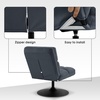 image:imageMCombo Swivel Accent Chairs Upholstered Armless Chair with Buttonless Stitch Modern Leisure Chairs for Living Room Bedroom 4380 Dark Grey
