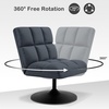image:imageMCombo Swivel Accent Chairs Upholstered Armless Chair with Buttonless Stitch Modern Leisure Chairs for Living Room Bedroom 4380 Dark Grey