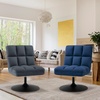 image:imageMCombo Swivel Accent Chairs Upholstered Armless Chair with Buttonless Stitch Modern Leisure Chairs for Living Room Bedroom 4380 Dark Grey