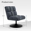 image:imageMCombo Swivel Accent Chairs Upholstered Armless Chair with Buttonless Stitch Modern Leisure Chairs for Living Room Bedroom 4380 Dark Grey