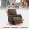 image:imageMCombo Swivel Glider Rocker Power Recliner Chair Electric Swivel Rocker Recliner with USB Charging Ports for Living Room and Nursery Fabric 6922 BeigeBrown