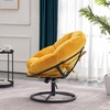 image:imageMCombo Swivel Papasan Chairs Velvet Armless Chair with Height Adjustment Rocking Saucer Chair for Living Room Bedroom HQ405 Yellow