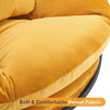 image:imageMCombo Swivel Papasan Chairs Velvet Armless Chair with Height Adjustment Rocking Saucer Chair for Living Room Bedroom HQ405 Yellow