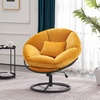 image:imageMCombo Swivel Papasan Chairs Velvet Armless Chair with Height Adjustment Rocking Saucer Chair for Living Room Bedroom HQ405 Yellow