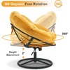 image:imageMCombo Swivel Papasan Chairs Velvet Armless Chair with Height Adjustment Rocking Saucer Chair for Living Room Bedroom HQ405 Yellow
