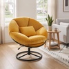 image:imageMCombo Swivel Papasan Chairs Velvet Armless Chair with Height Adjustment Rocking Saucer Chair for Living Room Bedroom HQ405 Yellow