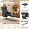 image:imageMCombo Swivel Recliner Chair with Ottoman 360 Faux Leather Lounge Chair with Adjustable Backrest Manual Reclining Chair with Footrest for Small Spaces Living Room Bedroom Office 4603 Dark GreyBlack