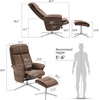 image:imageMCombo Swivel Recliner Chair with Ottoman 360 Faux Leather Lounge Chair with Adjustable Backrest Manual Reclining Chair with Footrest for Small Spaces Living Room Bedroom Office 4603 Dark GreyBrown