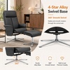 image:imageMCombo Swivel Recliner Chair with Ottoman 360 Faux Leather Lounge Chair with Adjustable Backrest Manual Reclining Chair with Footrest for Small Spaces Living Room Bedroom Office 4603 Dark GreyBlack