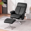 image:imageMCombo Swivel Recliner Chair with Ottoman 360 Faux Leather Lounge Chair with Adjustable Backrest Manual Reclining Chair with Footrest for Small Spaces Living Room Bedroom Office 4603 Dark GreyDark Grey