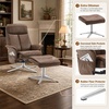 image:imageMCombo Swivel Recliner Chair with Ottoman 360 Faux Leather Lounge Chair with Adjustable Backrest Manual Reclining Chair with Footrest for Small Spaces Living Room Bedroom Office 4603 Dark GreyBrown
