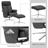 image:imageMCombo Swivel Recliner Chair with Ottoman 360 Faux Leather Lounge Chair with Adjustable Backrest Manual Reclining Chair with Footrest for Small Spaces Living Room Bedroom Office 4603 Dark GreyDark Grey