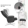 image:imageMCombo Swivel Recliner Chair with Ottoman 360 Faux Leather Lounge Chair with Adjustable Backrest Manual Reclining Chair with Footrest for Small Spaces Living Room Bedroom Office 4603 Dark GreyDark Grey