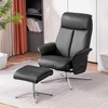 image:imageMCombo Swivel Recliner Chair with Ottoman 360 Faux Leather Lounge Chair with Adjustable Backrest Manual Reclining Chair with Footrest for Small Spaces Living Room Bedroom Office 4603 Dark GreyDark Grey