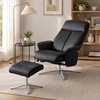 image:imageMCombo Swivel Recliner Chair with Ottoman 360 Faux Leather Lounge Chair with Adjustable Backrest Manual Reclining Chair with Footrest for Small Spaces Living Room Bedroom Office 4603 Dark GreyBlack