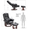 image:imageMCombo Swivel Recliner with Ottoman Chair TV Chair Sets with Vibration Massage for Small Space Living Room Bedroom 9096 9099 Faux Leather Dark BrownBlack