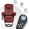 image:imageMCombo Swivel Recliner with Ottoman Chair TV Chair Sets with Vibration Massage for Small Space Living Room Bedroom 9096 9099 Faux Leather Dark BrownBurgundy