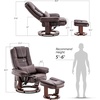 image:imageMCombo Swivel Recliner with Ottoman Chair TV Chair Sets with Vibration Massage for Small Space Living Room Bedroom 9096 9099 Faux Leather Dark BrownDark Brown