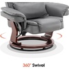 image:imageMCombo Swivel Recliner with Ottoman Chair TV Chair Sets with Vibration Massage for Small Space Living Room Bedroom 9096 9099 Faux Leather Dark BrownGrey