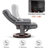 image:imageMCombo Swivel Recliner with Ottoman Chair TV Chair Sets with Vibration Massage for Small Space Living Room Bedroom 9096 9099 Faux Leather Dark BrownGrey