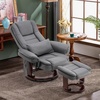 image:imageMCombo Swivel Recliner with Ottoman Chair TV Chair Sets with Vibration Massage for Small Space Living Room Bedroom 9096 9099 Faux Leather Dark BrownGrey
