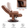 image:imageMCombo Swivel Recliner with Ottoman Chair TV Chair Sets with Vibration Massage for Small Space Living Room Bedroom 9096 9099 Faux Leather Dark BrownSaddle