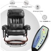 image:imageMCombo Swivel Recliner with Ottoman Faux Leather TV Chair with Vibration Massage Ideal for RV Small Space Living Room amp Bedroom 4999 Faux Leather BurgundyBlack