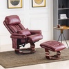 image:imageMCombo Swivel Recliner with Ottoman Faux Leather TV Chair with Vibration Massage Ideal for RV Small Space Living Room amp Bedroom 4999 Faux Leather BurgundyBurgundy