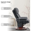 image:imageMCombo Swivel Recliner with Ottoman Faux Leather TV Chair with Vibration Massage Ideal for RV Small Space Living Room amp Bedroom 4999 Faux Leather BurgundyDark Grey