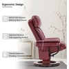 image:imageMCombo Swivel Recliner with Ottoman Faux Leather TV Chair with Vibration Massage Ideal for RV Small Space Living Room amp Bedroom 4999 Faux Leather BurgundyBurgundy