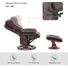 image:imageMCombo Swivel Recliner with Ottoman Faux Leather TV Chair with Vibration Massage Ideal for RV Small Space Living Room amp Bedroom 4999 Faux Leather BurgundyDark Brown