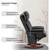 image:imageMCombo Swivel Recliner with Ottoman Faux Leather TV Chair with Vibration Massage Ideal for RV Small Space Living Room amp Bedroom 4999 Faux Leather BurgundyBlack