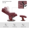 image:imageMCombo Swivel Recliner with Ottoman Faux Leather TV Chair with Vibration Massage Ideal for RV Small Space Living Room amp Bedroom 4999 Faux Leather BurgundyBurgundy