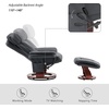 image:imageMCombo Swivel Recliner with Ottoman Faux Leather TV Chair with Vibration Massage Ideal for RV Small Space Living Room amp Bedroom 4999 Faux Leather BurgundyDark Grey