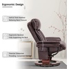 image:imageMCombo Swivel Recliner with Ottoman Faux Leather TV Chair with Vibration Massage Ideal for RV Small Space Living Room amp Bedroom 4999 Faux Leather BurgundyDark Brown