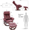 image:imageMCombo Swivel Recliner with Ottoman Faux Leather TV Chair with Vibration Massage Ideal for RV Small Space Living Room amp Bedroom 4999 Faux Leather BurgundyBurgundy