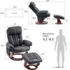 image:imageMCombo Swivel Recliner with Ottoman Faux Leather TV Chair with Vibration Massage Ideal for RV Small Space Living Room amp Bedroom 4999 Faux Leather BurgundyDark Grey