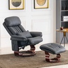 image:imageMCombo Swivel Recliner with Ottoman Faux Leather TV Chair with Vibration Massage Ideal for RV Small Space Living Room amp Bedroom 4999 Faux Leather BurgundyDark Grey
