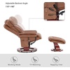 image:imageMCombo Swivel Recliner with Ottoman Faux Leather TV Chair with Vibration Massage Ideal for RV Small Space Living Room amp Bedroom 4999 Faux Leather BurgundySaddle