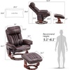 image:imageMCombo Swivel Recliner with Ottoman Faux Leather TV Chair with Vibration Massage Ideal for RV Small Space Living Room amp Bedroom 4999 Faux Leather BurgundyDark Brown