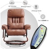 image:imageMCombo Swivel Recliner with Ottoman Faux Leather TV Chair with Vibration Massage Ideal for RV Small Space Living Room amp Bedroom 4999 Faux Leather BurgundySaddle