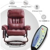 image:imageMCombo Swivel Recliner with Ottoman Faux Leather TV Chair with Vibration Massage Ideal for RV Small Space Living Room amp Bedroom 4999 Faux Leather BurgundyBurgundy