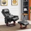 image:imageMCombo Swivel Recliner with Ottoman Faux Leather TV Chair with Vibration Massage Ideal for RV Small Space Living Room amp Bedroom 4999 Faux Leather BurgundyBlack