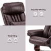 image:imageMCombo Swivel Recliner with Ottoman Faux Leather TV Chair with Vibration Massage Ideal for RV Small Space Living Room amp Bedroom 4999 Faux Leather BurgundyDark Brown