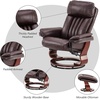 image:imageMCombo Swivel Recliner with Ottoman Faux Leather TV Chair with Vibration Massage Ideal for RV Small Space Living Room amp Bedroom 4999 Faux Leather BurgundyDark Brown