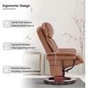 image:imageMCombo Swivel Recliner with Ottoman Faux Leather TV Chair with Vibration Massage Ideal for RV Small Space Living Room amp Bedroom 4999 Faux Leather BurgundySaddle