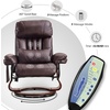 image:imageMCombo Swivel Recliner with Ottoman Faux Leather TV Chair with Vibration Massage Ideal for RV Small Space Living Room amp Bedroom 4999 Faux Leather BurgundyDark Brown