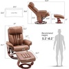 image:imageMCombo Swivel Recliner with Ottoman Faux Leather TV Chair with Vibration Massage Ideal for RV Small Space Living Room amp Bedroom 4999 Faux Leather BurgundySaddle