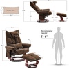 image:imageMCombo Swivel Recliner with Ottoman TV Chair Sets with Vibration Massage Ideal for Small Space Living Room amp Bedroom 4188 BlueBrown